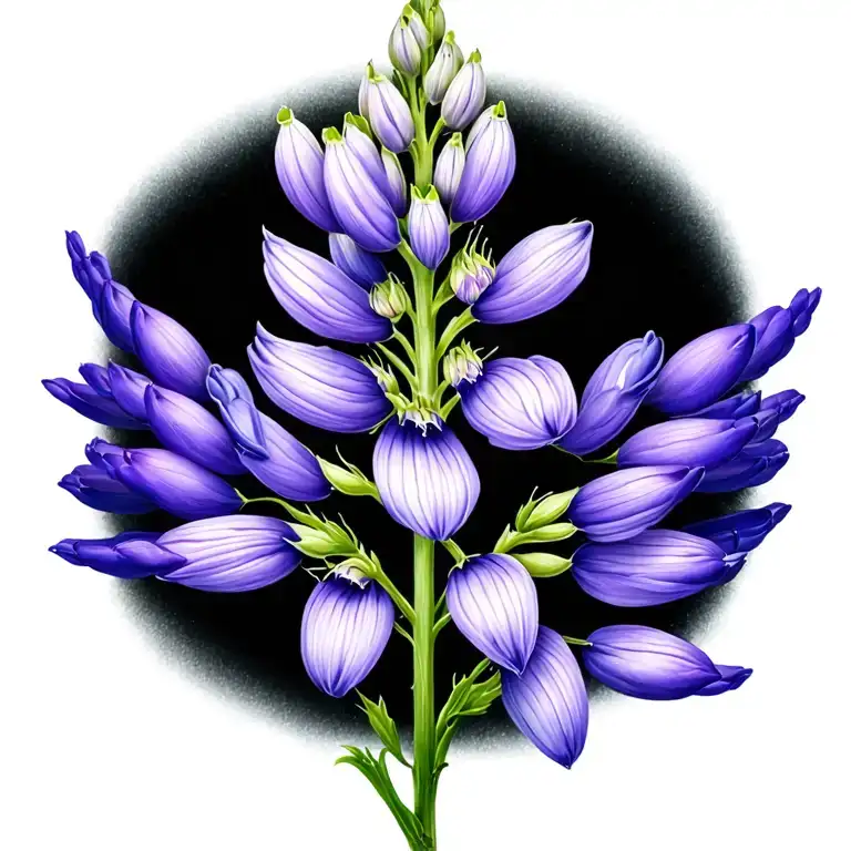 lupine flower with long stem tattoo design idea