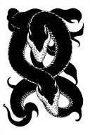 double headed snake slithering evil  tattoo design idea