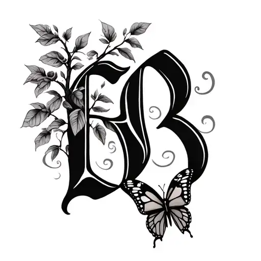 breathe in cursive font but replace the b with a poison tree and put a butterfly at the end tattoo design idea