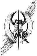 st Michael vs Lucifer tattoo design idea