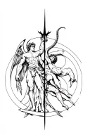 st Michael vs Lucifer tattoo design idea