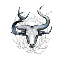 Taurus protecting Pisces  tattoo design idea