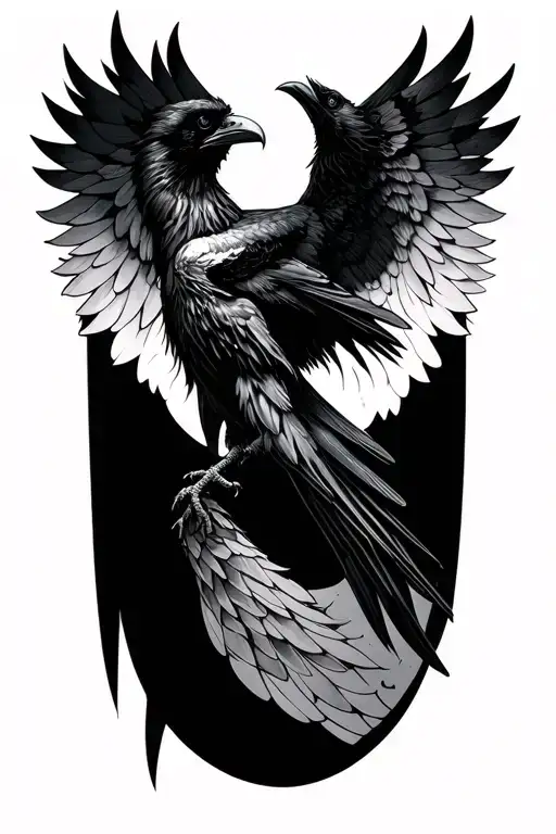360° raven sleeve tattoo, wings wrap forearm, thorn cage, blackwork, correct anatomy tattoo design idea