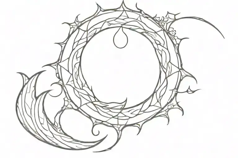 The sun in the crescent: a mind illuminated by intuition. tattoo design idea