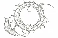 The sun in the crescent: a mind illuminated by intuition. tattoo design idea