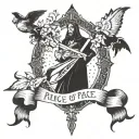 phrase 'Prince of peace' tattoo design idea
