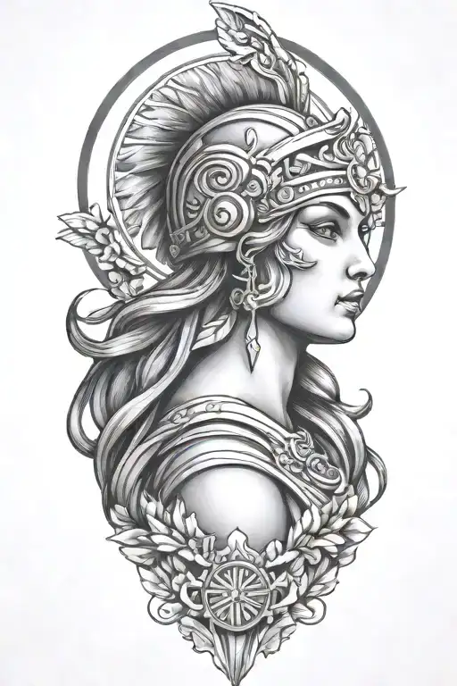 athena greek goddess tattoo design idea