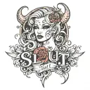 "SLUT" tattoo design idea