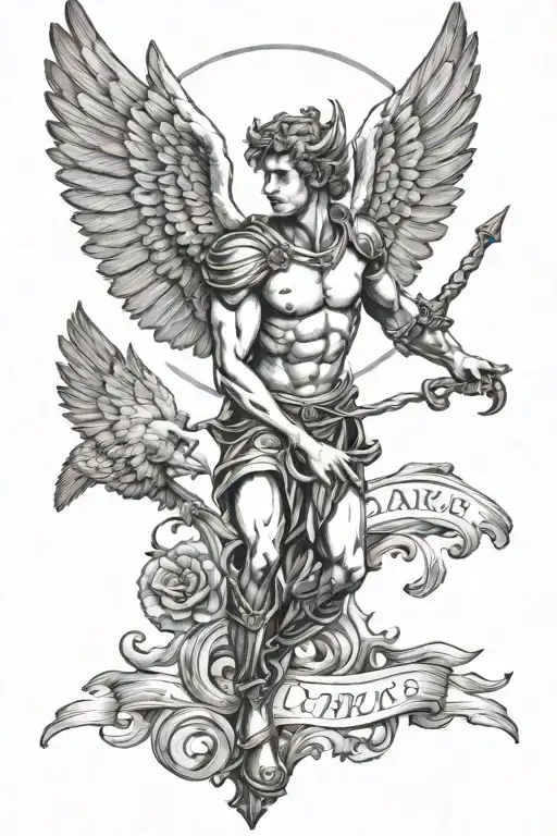 icarus forearm tattoo with proverbs ad astra, and Dum spiro, spero. make sure that there is a neptune in the background tattoo design idea