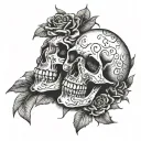 John 3:16 scripture skulls tattoo design idea