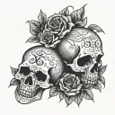John 3:16 scripture skulls tattoo design idea