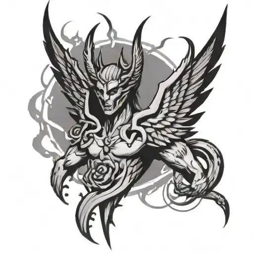 sign of lucifer tattoo design idea