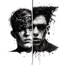 Split Personality tattoo design idea