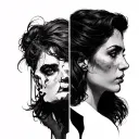 Split Personality tattoo design idea