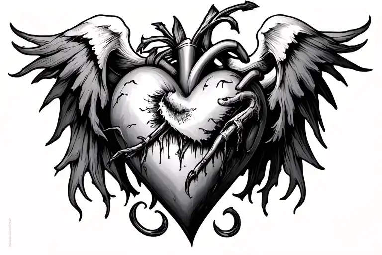 Reaper Sacred Heart tattoo design idea