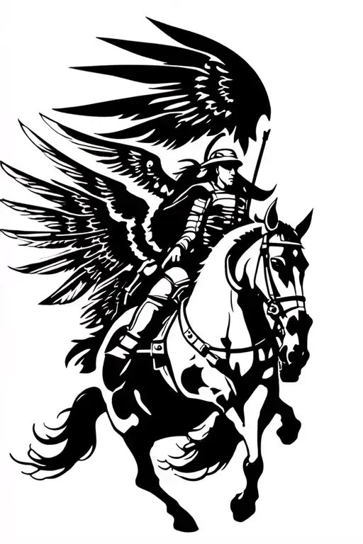 polish cavalry winged hussars tattoo design idea
