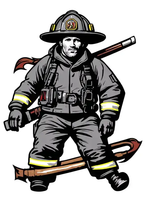 firefighter emblem tattoo design idea