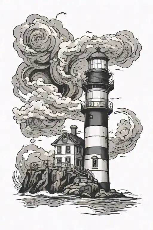 lighthouse tattoo design idea