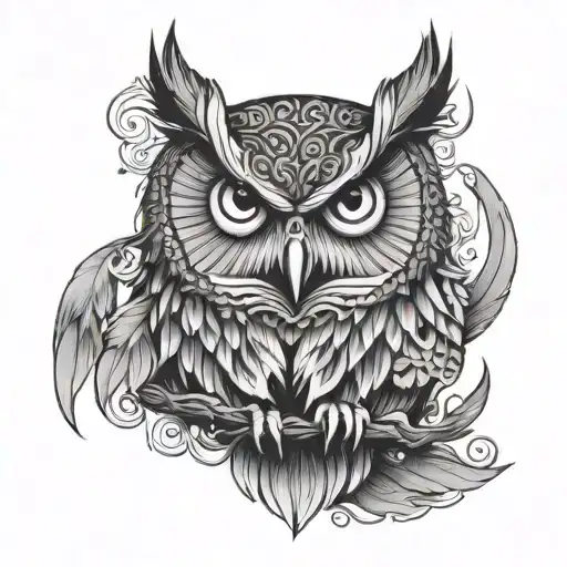 owl danger tattoo design idea