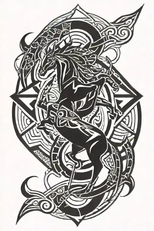 indigenous Sagittarius tattoo design idea