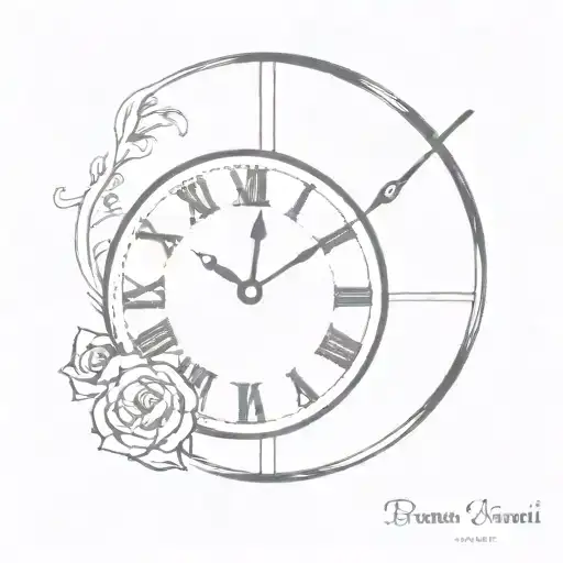 roman numeral clock tattoo design idea