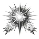 white light rays coming tattoo design idea