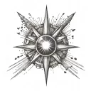 white light rays coming tattoo design idea