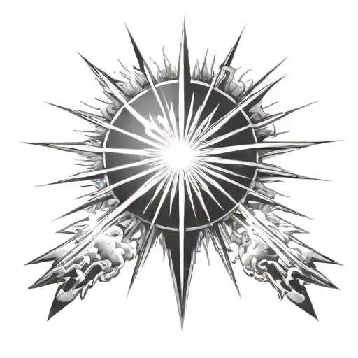 white light rays coming tattoo design idea