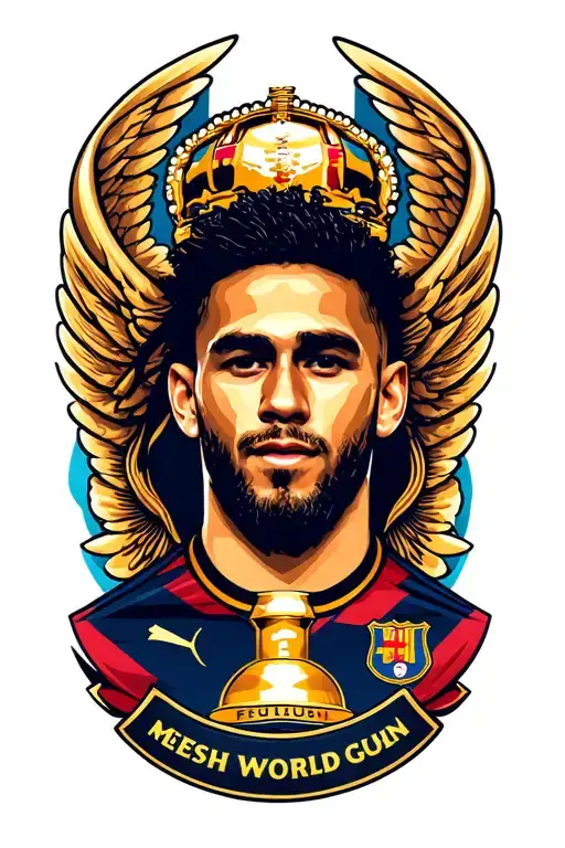 messi world cup along with lewis hamilton wings tattoo design idea