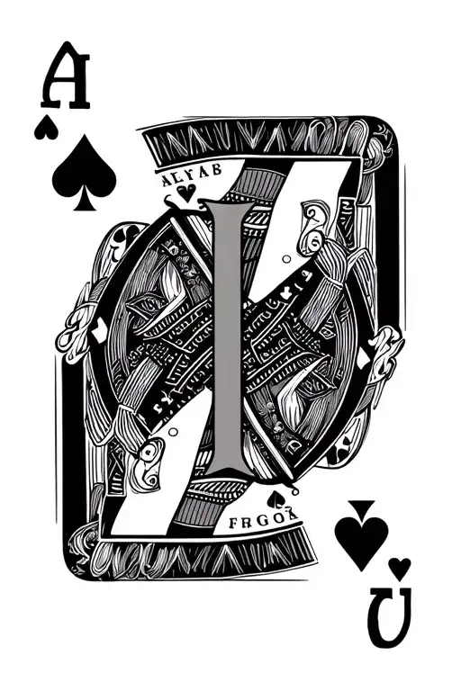 a king of hearts playing card with the letter T instead of the letter K tattoo design idea