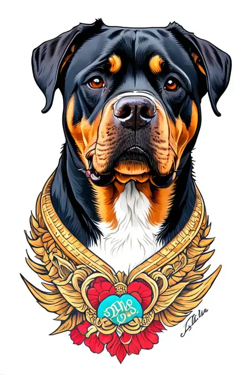 Roman rottweiler tattoo design idea
