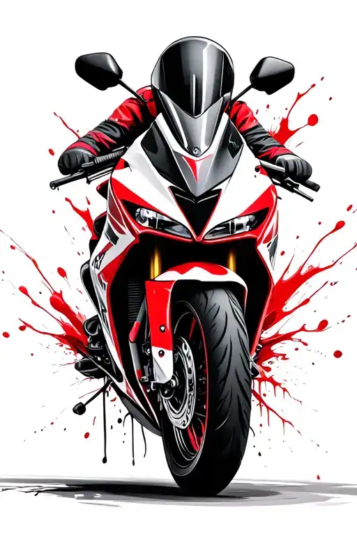 hayabusa bike integrated with elements tattoo design idea