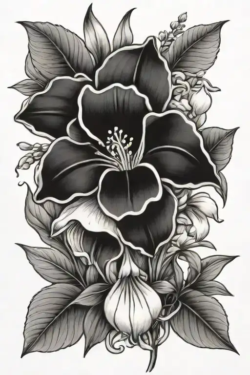 primrose, snowdrop, carnation, violet tattoo design idea