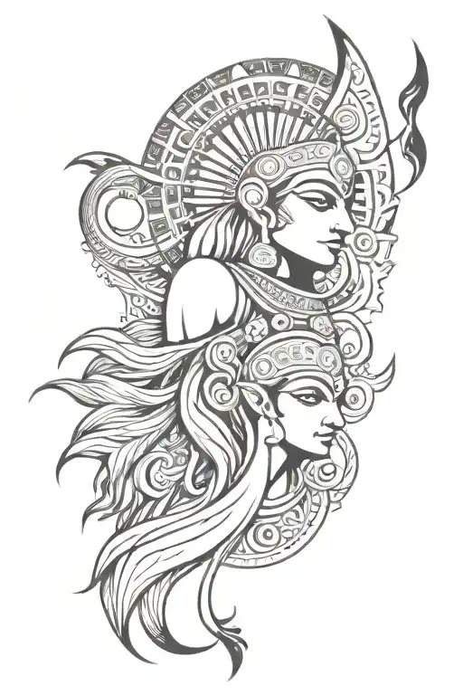 Indian Mythology Arm Sleeve tattoo design idea