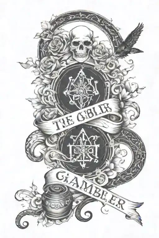 The phrase "The Gambler Is Thrown" tattoo design idea