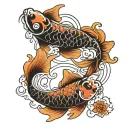 koi fish yin yang symbol tattoo design idea