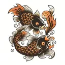 koi fish yin yang symbol tattoo design idea