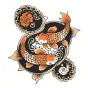koi fish yin yang symbol tattoo design idea