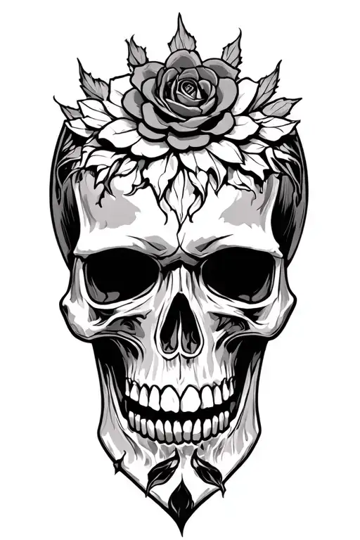 Skull Gothic style tattoo design idea
