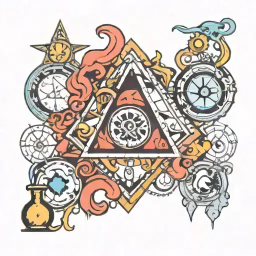 alchemical symbols tattoo design idea