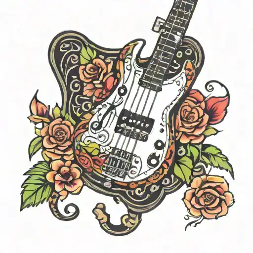 bass guitar tattoo design idea