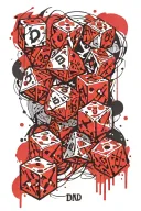 dnd dice set tattoo design idea
