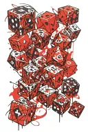 dnd dice set tattoo design idea
