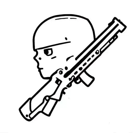 airsoft cartoon tattoo design idea
