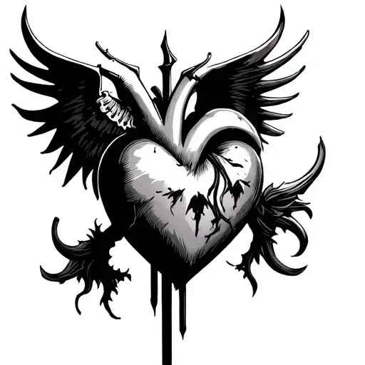 Grim Reaper Sacred Heart tattoo design idea