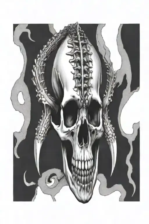 Dinosaur skull tattoo design idea