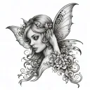 fairy peeking tattoo design idea
