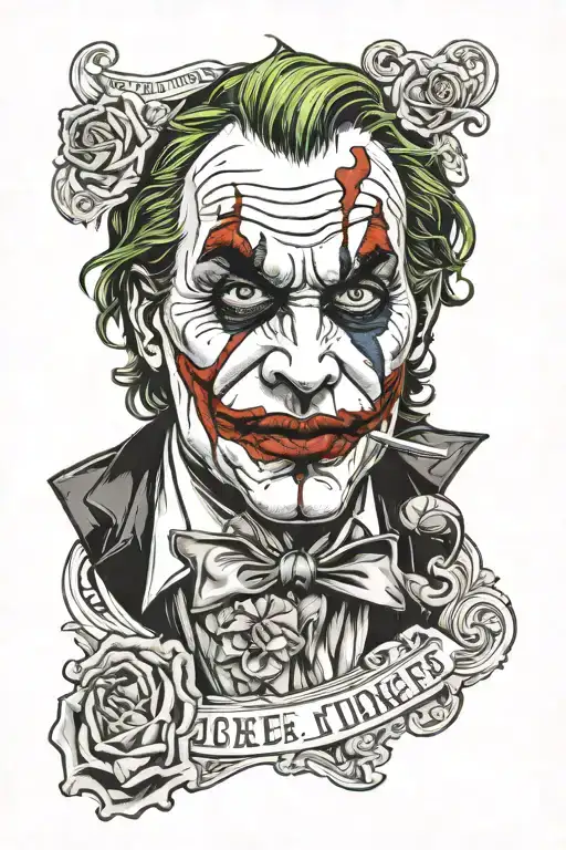 joker  two face bad and good  gemini zodiac sign tattoo design idea
