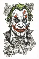 joker  two face bad and good  gemini zodiac sign tattoo design idea