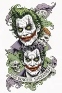 joker  two face bad and good  gemini zodiac sign tattoo design idea